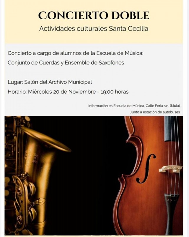 <span style='color:#780948'>ARCHIVED</span> - Wednesday 20th November Free concert for Saint Cecilia in Mula