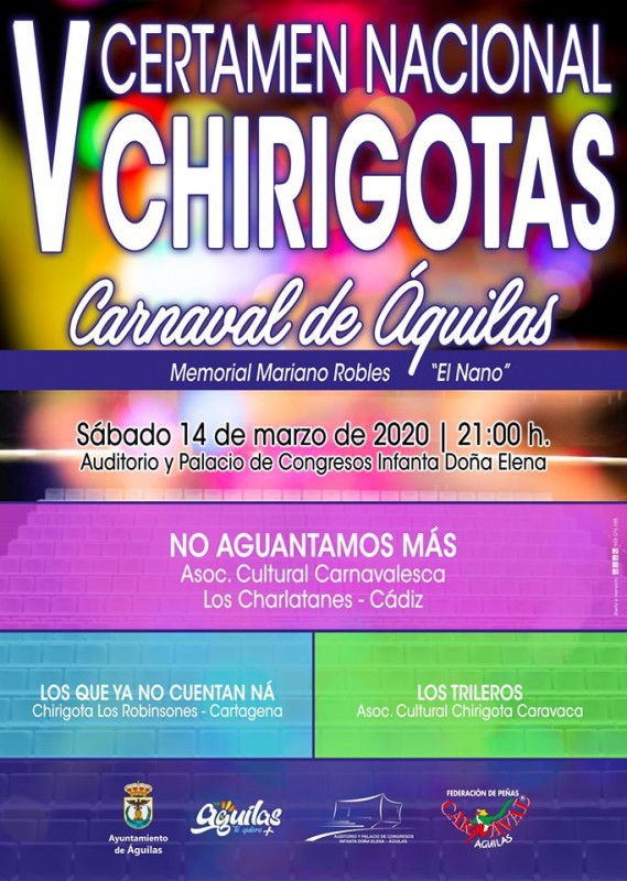 <span style='color:#780948'>ARCHIVED</span> - Saturday 14th March Chirigotas competition in Aguilas