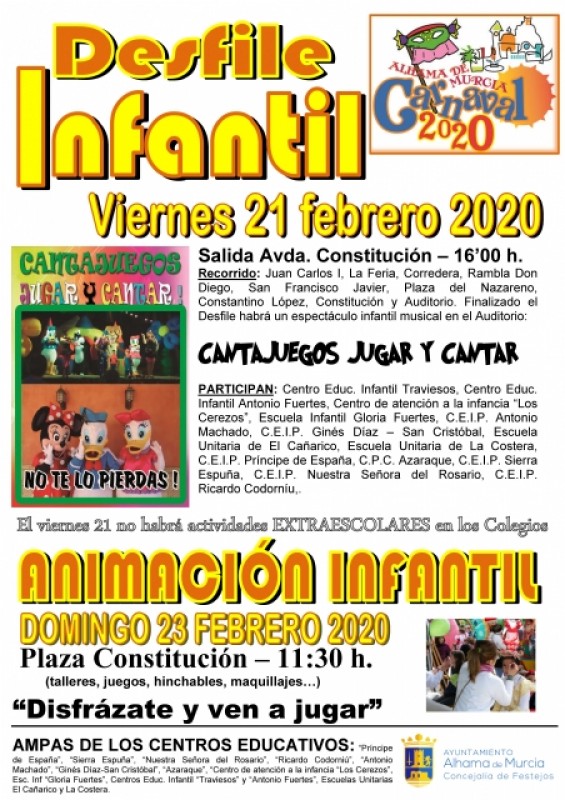 <span style='color:#780948'>ARCHIVED</span> - 21st, 23rd February parade and fun for children: Alhama de Murcia Carnival