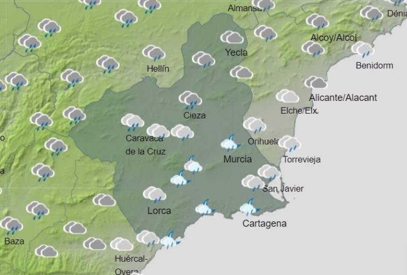 <span style='color:#780948'>ARCHIVED</span> - More rain than sun in Murcia this Constitution week: Weather forecast December 5-11