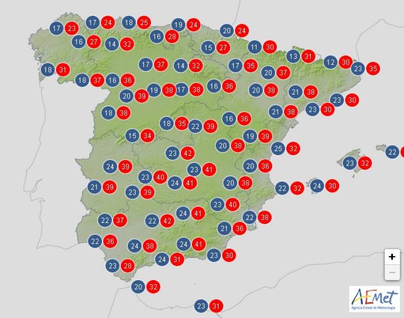 Intense temperatures rising: Spain weather forecast July 22-25