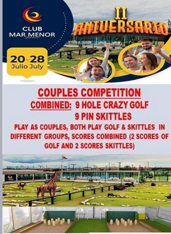 July 27 Club MMGR combined Crazy Golf and Skittles Pairs Competition for all the family