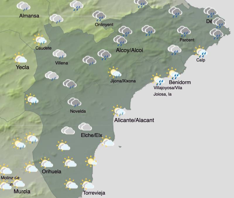 Alicante weather forecast October 21-25