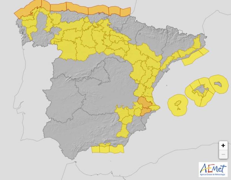 Orange and yellow weather warnings issued across Spain: Weekend weather forecast Nov 21-24