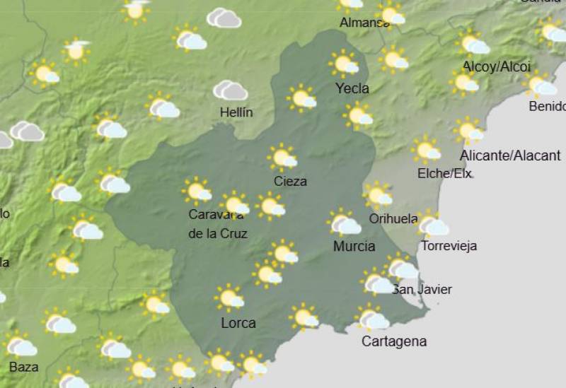 A spot of rain this weekend: Murcia weather forecast November 22-24