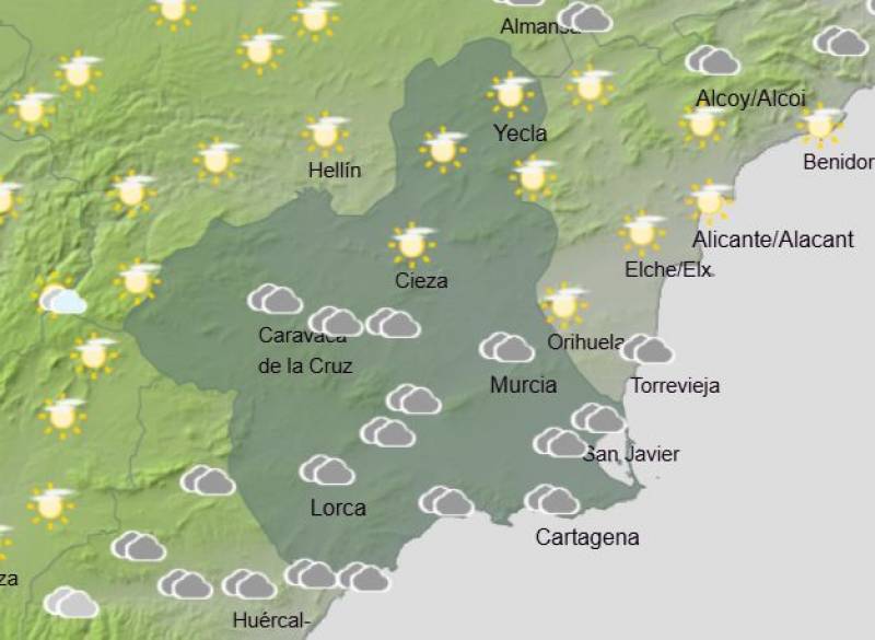Muddy rain returns to Murcia as Easter begins: Weekend weather forecast April 10-14