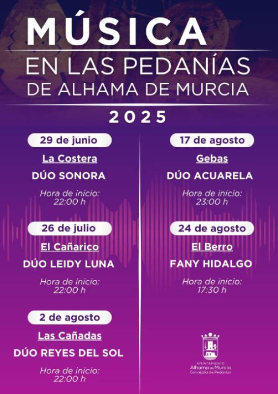 June 29 Free open-air concert in the Alhama de Murcia village of La Costera