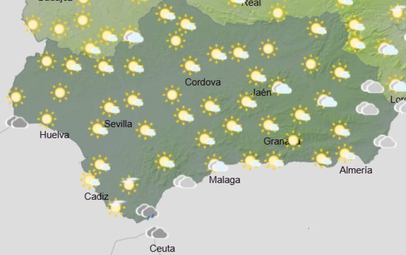 Andalucía weekly weather forecast November 3-6: Mild sunshine, patchy rain and breezes return
