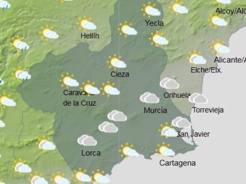 Orange alert for rain and calima: Murcia weekend weather forecast November 13-16