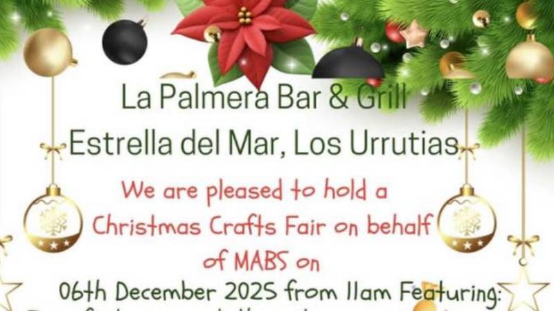 December 6 Christmas craft fair at La Palmera Bar & Grill in support of MABS