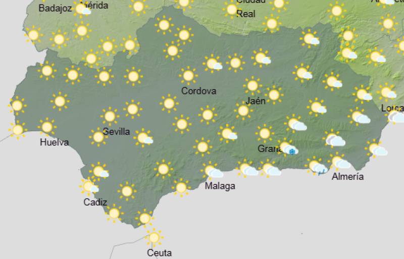 Andalucía weekly weather forecast January 5-8: Some rain, frosty starts and sunshine to end the week
