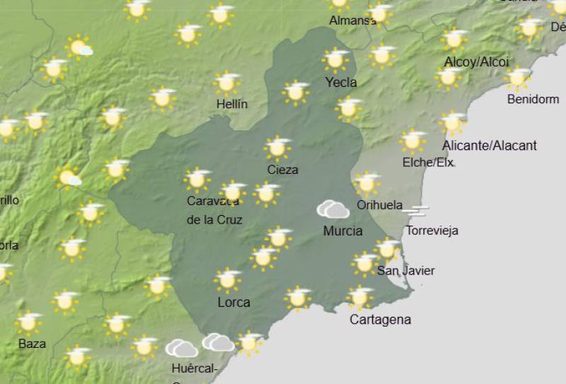 Murcia basks in 19-degree weather: Weather forecast January 12-15