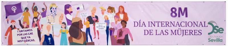 International Women’s Day banner stolen from Seville Provincial Council building