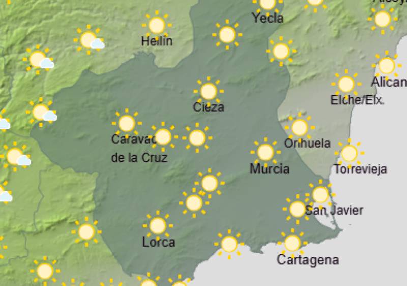 Settled skies and a gentle warm-up: Murcia weekend weather forecast April 2-5