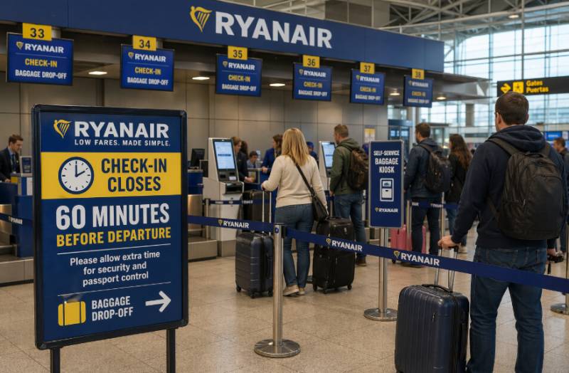 Ryanair is bringing in earlier check-in times across Spain and beyond