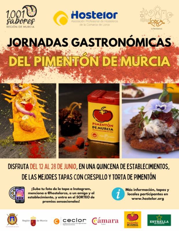 June 12 to 28 “Pimentón” paprika specialities in a tasty tapas route in Lorca