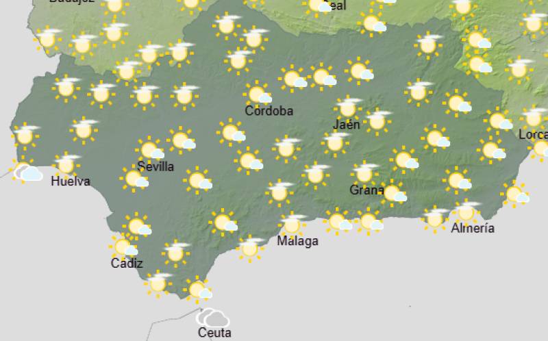 Andalucía weekend weather forecast October 22-25: Settled and sunny with a mild feel